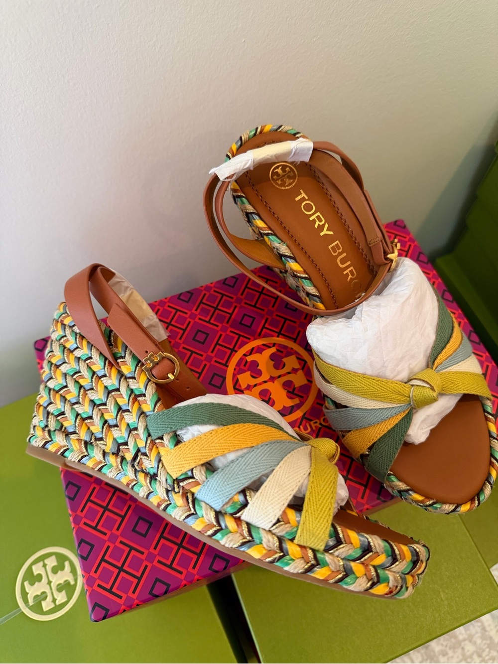 TORY BURCH MULTICOLORED WEDGE ESPADRILLE - Picture 3 of 12